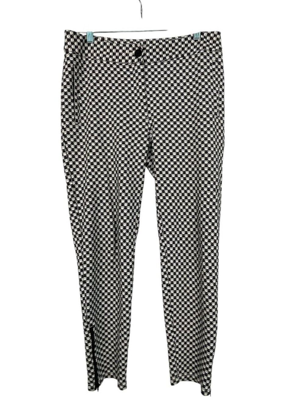 Betabrand Catstooth Dress Pant Yoga Pants Slim Ankle Zip Stretch L - Picture 3 of 10